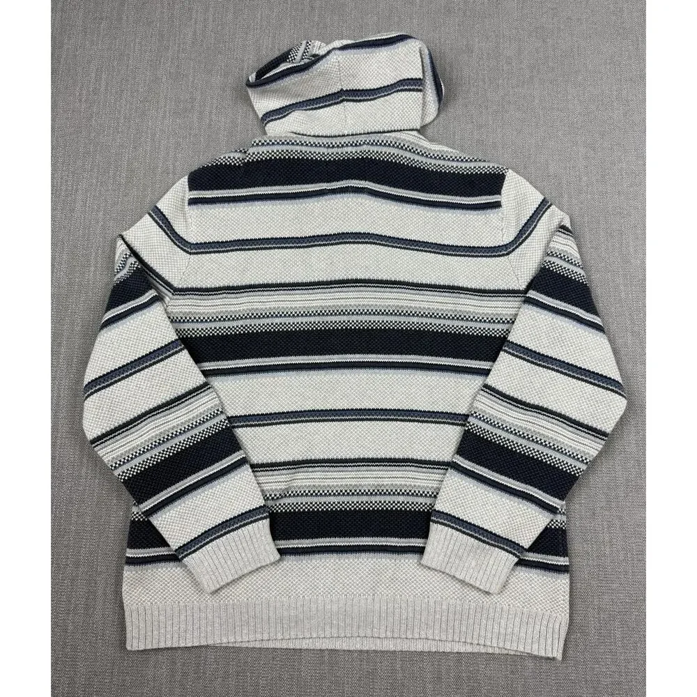 American Eagle Outfitters Baja Hoodie Sweater Men’s Large Blue Gray Striped